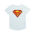 thumbnail image 2 of Superman Classic Logo Women's Graphic T-Shirt Rolled Sleeve Tee, 2 of 6