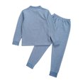 thumbnail image 6 of Yhong Youth Kids Boys Girls Striped Thermal Underwear Winter Base Layer Long Johns Set Thermal Top with Leggings Set Dark Blue 5-6, 6 of 7