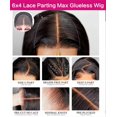 thumbnail image 3 of Peluca de encaje en la parte delantera JUBOTIN, sin pegamento, 71 cm, cabello humano, 180% de densidad, 3 of 7