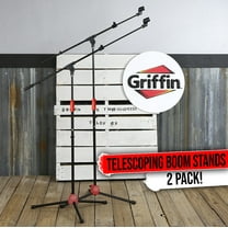 Griffin Tripod Microphone Boom Stand 2 PACK - Telescoping Mic Studio Arm Mount