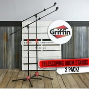 Griffin Tripod Microphone Boom Stand 2 PACK - Telescoping Mic Studio Arm Mount