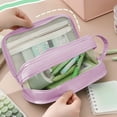 thumbnail image 6 of Pencil Case Large Capacity, Oxford Cloth Pencil Bag, Extra Large Storage Space with 2 Compartments and Sturdy Zipper, Durable Canvas Material with Easy Carry Handle, Multipurpose Stationery Organizer, 6 of 7