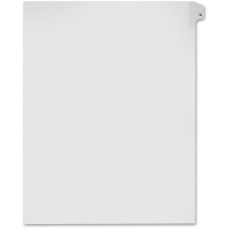 Numeric Legal Tabs - Kleer-Fax Numeric Laminated Tab Index Dividers - Printed Tab(s) - Digit - 76 - 25 Tab(s)/Set - 8.5