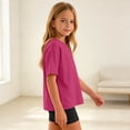 thumbnail image 5 of Cethrio Girls Outfit Sets Short Sleeve, Summer Solid Color 2 Piece T-shirts and Shorts Sets Hot Pink Size 6, 5 of 8