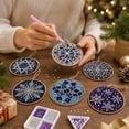 thumbnail image 4 of 6 Pack Christmas Diamond Painting Ornaments Kit, DIY Pearl Sticker Hanging Decorations for Xmas Tree, Needed Holiday Craft Gift for Kids Adults, 4 of 4
