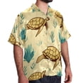 thumbnail image 2 of Turtle Seamless Men's Short Sleeve Poplin Shirt, Casual Printed Button Down, Summer Beach Hawaiian Shirts, Unisex, 2 of 6