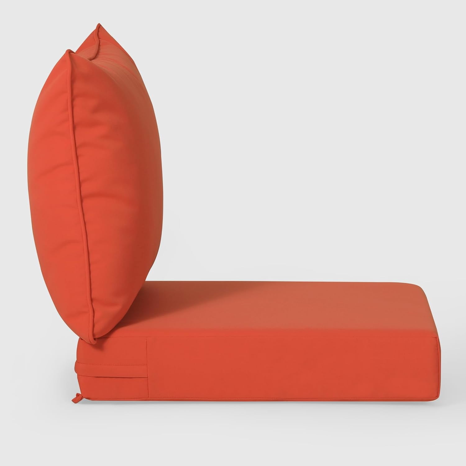 ZYPPP Water Resistant Outdoor 2-Piece Deep Set Patio Seat Back Chair Cushions, 25 x 25-Orange