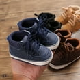 thumbnail image 5 of Baby Boys Girls High Top Ankle Leather Sneakers Soft Rubber Sole Infant Newborn Loafers Anti-Slip Toddler Uniform Dress Shoes, 5 of 9
