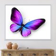 thumbnail image 2 of Designart 'Blue and Violet Butterfly' Modern Framed Canvas Wall Art Print, 2 of 5