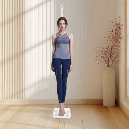 Ultrasonic Height and Body Fat Analyzer - Smart Health Monitor with LCD, Weight, Height, BMI, Muscle & Fat Measurement for Home and Clinic Use