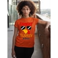 thumbnail image 3 of Coolest Turkey in Town Thanksgiving Funny Cool Sunglasses Women's T-shirt For Women, S, Orange, 3 of 6