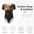 thumbnail image 4 of Kdxio Cool Fire Lion for Women's Short-Sleeved Onesie Stylish Round Neck Pajamas Bodysuit Jumpsuit Nightwear-X-Large, 4 of 7
