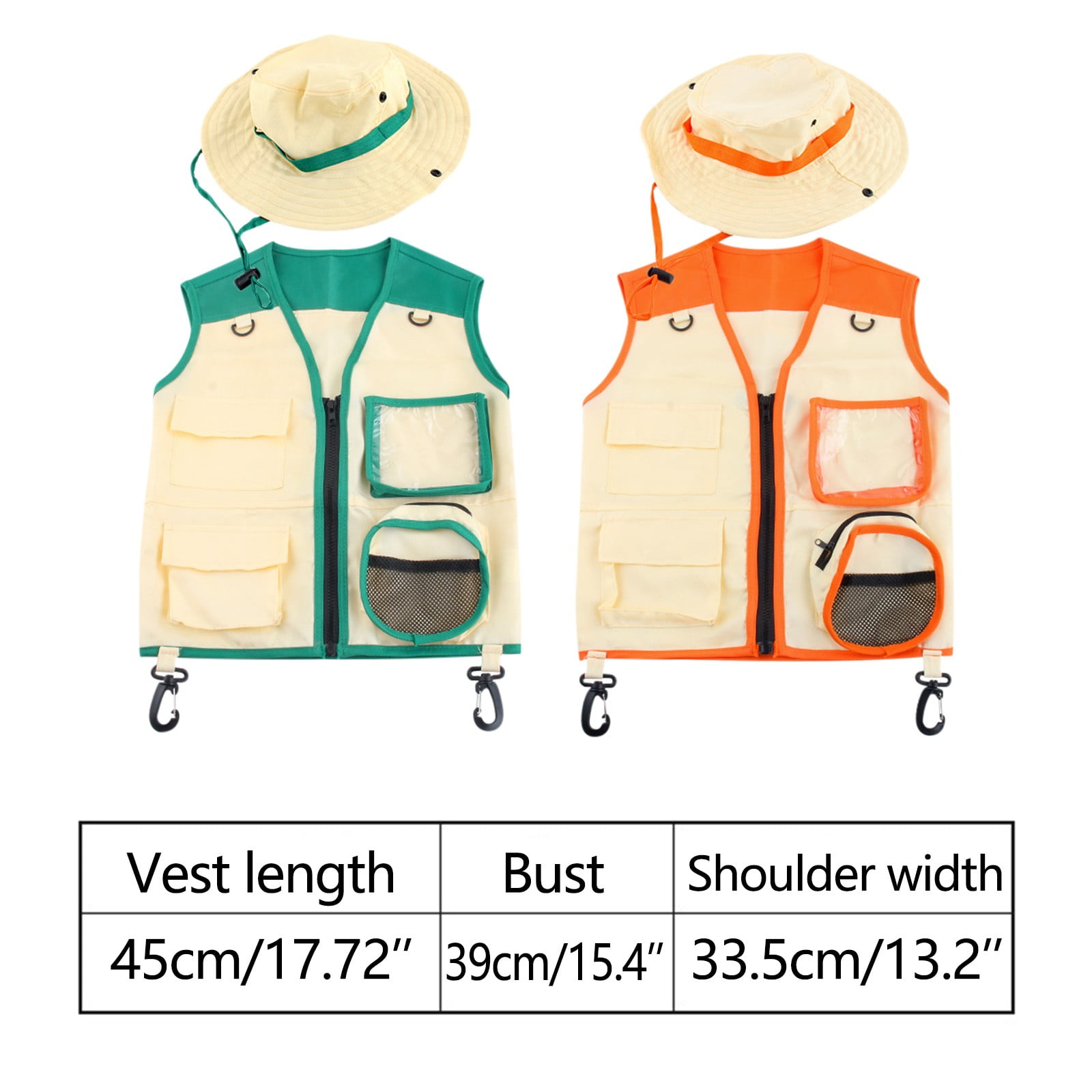 Kit De Explorador Al Aire Libre Para Niños – Chaleco Cargo Y Sombrero De Ala Ancha – Disfraz Lavable Para Aventuras En La Naturaleza (Halloween O Juego Diario)