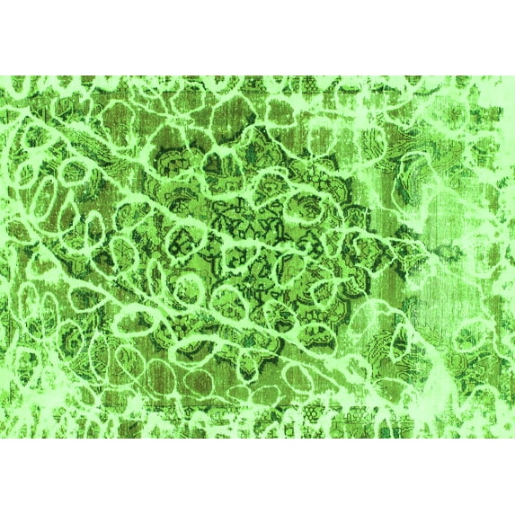 Ahgly Company Indoor Rectangle Abstract Green Modern Area Rugs, 5' x 8'