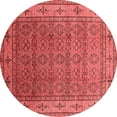 thumbnail image 1 of Ahgly Company Indoor Round Oriental Red Industrial Area Rugs, 3' Round, 1 of 4