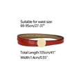 thumbnail image 3 of INSPIRE CHIC Faux Leather Skinny Belt for Women Round Metal Buckle Waist Belts For Jeans Dress Wine Red, 3 of 4