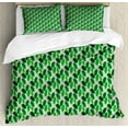 thumbnail image 1 of Vines Duvet Cover Set Queen Size, Continuous Liana Leaves Exotic Spring Illustration in Green Tones, Decorative 3 Piece Bedding Set with 2 Pillow Shams, Emerald Green and Mint Green, by Ambesonne, 1 of 3