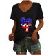 thumbnail image 2 of Camisetas de Cuello Redondo Impreso Gradiente de las Mujeres, Manga Corta Casual Top para el Uso Diario, 2 of 7