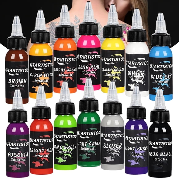 GTARTISTOO Ink Professional 1OZ (14 Colors 30ml) Vegan-Friendly Pigment Ink Supplies Ink...