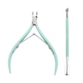 thumbnail image 2 of 3pcs Cuticle Nipper with Cuticle Pusher Stainless Steel Cuticle Remover and Cutter Beauty Tool for Fingernails and Toenails Manicure Tool Kit (Green) (GREEN), 2 of 5