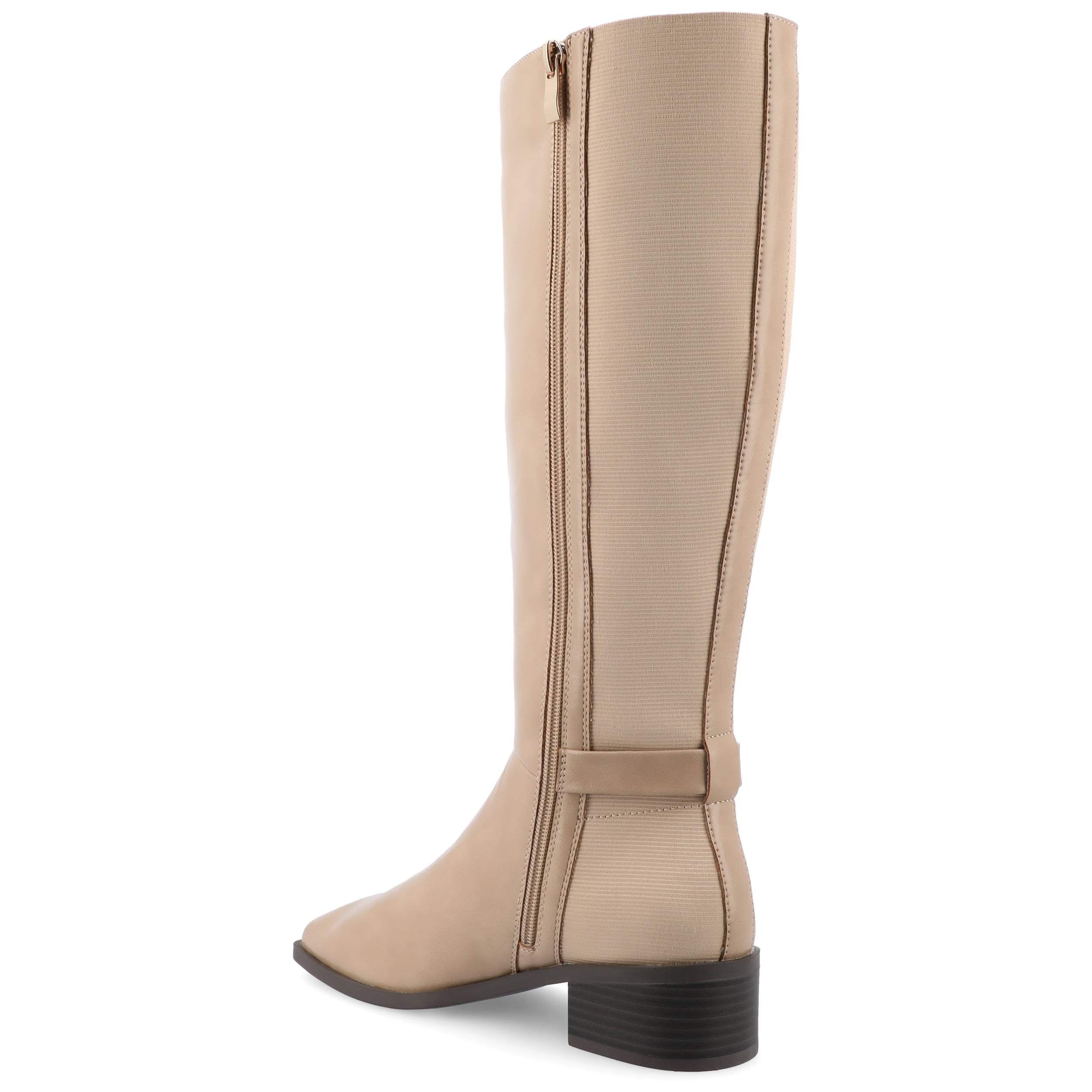 Journee Womens Londyn Stacked Block Heel Square Toe Boots