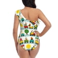 thumbnail image 5 of Honeii Train With Animals for women's one-piece swimsuit featuring a chic one-shoulder design experience elegance and style in the water-XX-Large, 5 of 6