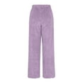 thumbnail image 6 of Women's Fashionable Loose-Fit Trousers Sporty Fleece-Lined Solid-Colour Long Trousers for Warm and Stylish Everyday Use,Light Purple,S, 6 of 7