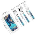 thumbnail image 2 of Easygdp Colorful Underwater Plant Turtle 3-Piece Flatware Set Kids Silverware, Stainless Steel Toddler Kids Utensils Safe for Preschooler Children, 2 of 8