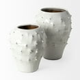thumbnail image 3 of 14' White Spiked Organic Glaze Large Mouth Ceramic Vase, 3 of 5