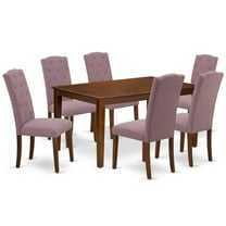 East West Furniture Dining Room Set Mahogany, CACE7-MAH-10
