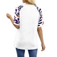 thumbnail image 6 of DPTALR Women's Spring Summer Casual Print Off-Shoulder Raglan Short Sleeve Top,White,Size L, 6 of 8