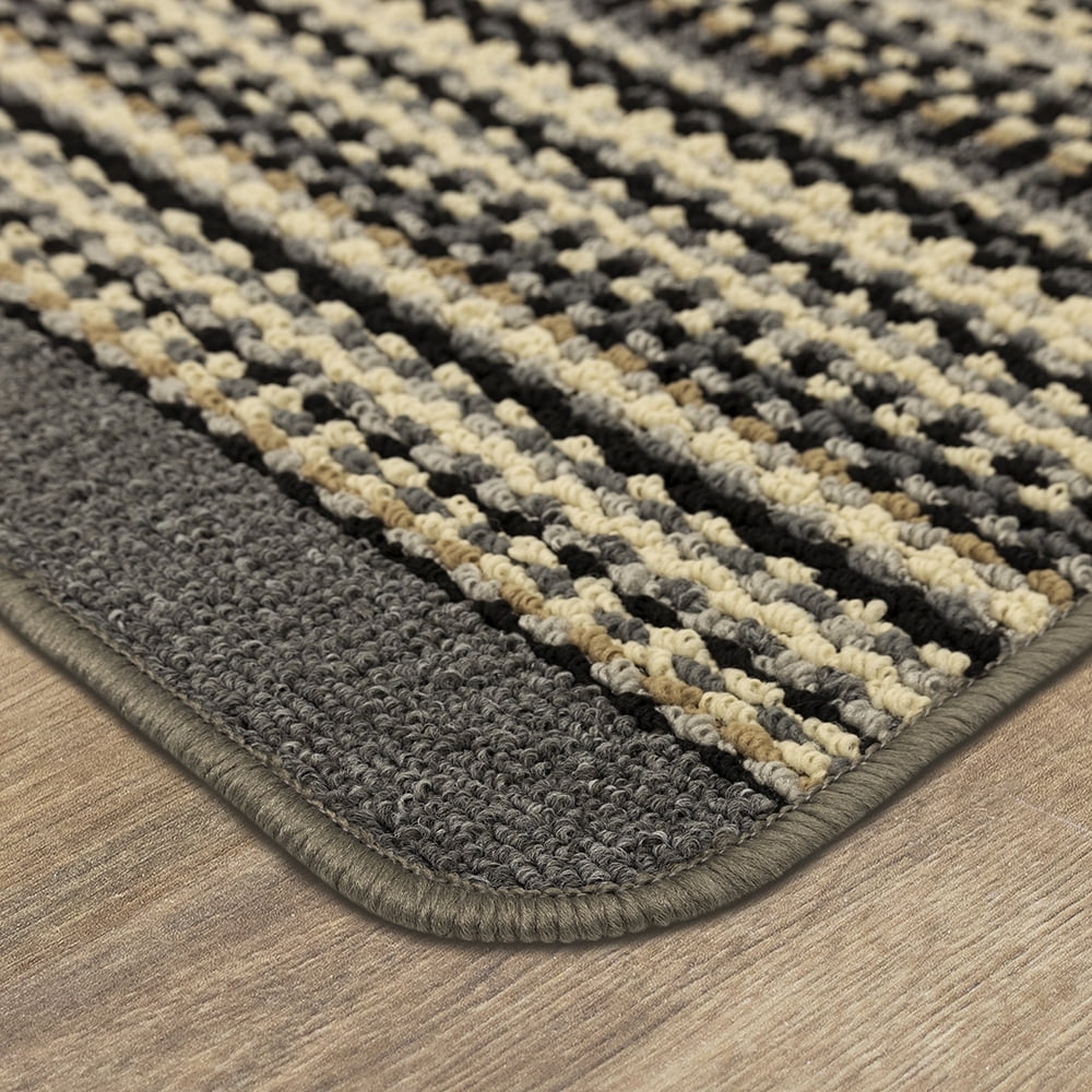 (4 pack) Mainstays Apollo Striped Indoor Polypropylene Area Rug, Grey, 19.5" x 72"
