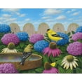 thumbnail image 2 of Wavra, Robert 18x15 White Modern Wood Framed Museum Art Print Titled - Goldfinches, 2 of 4