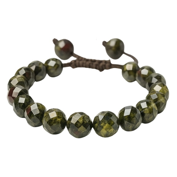 Dragon Bloodstone Bracelet for Women - Faceted Beads Bracelet(Adjustable)