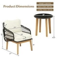 thumbnail image 3 of Gymax 3 Piece Patio Chair Set Wicker Chair & Side Table Set w/ Soft Cushions & Tempered Glass Tabletop, 3 of 10