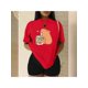 thumbnail image 1 of Playera Blusa Divertida De Capybara Tomando Jugo Ropa De Mujer Capibara Color Rojo Talla Grande Marca Emil SaEs, 1 of 4
