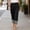 *Black, variant on Women's Elastic Waist Harem Capri Pants,Side Pocket Contrast Hem Baggy Linen Cropped Trousers Khaki,Women's Plus XXL