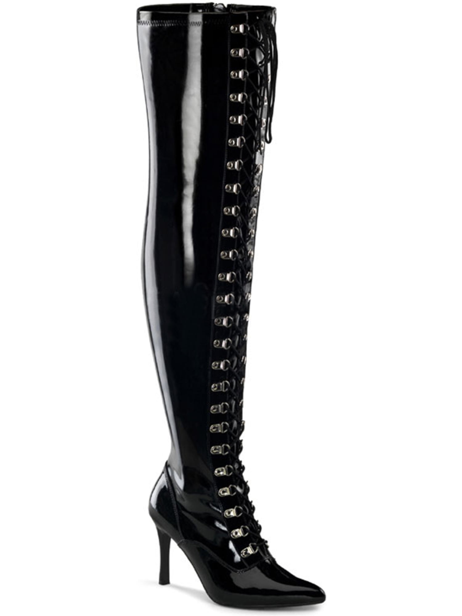 lace up back wide calf boots