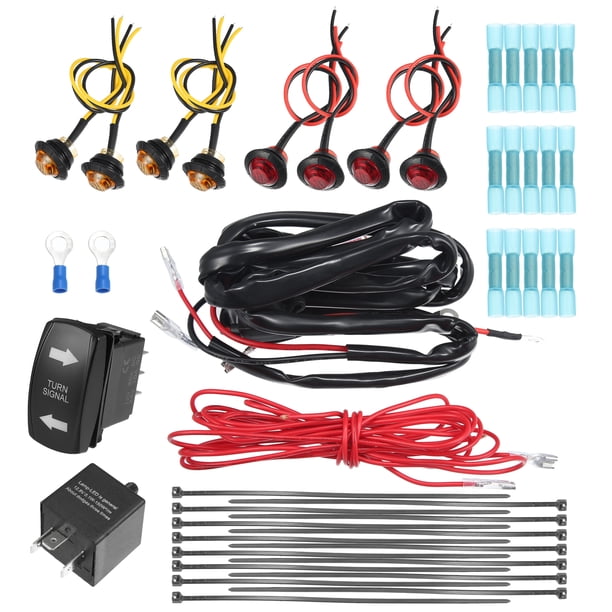 Interruptor basculante Universal, señal de giro, Kit legal de calle, luz de señal de giro para ATV UTV, arnés de relé intermitente de señal de giro lateral a lado