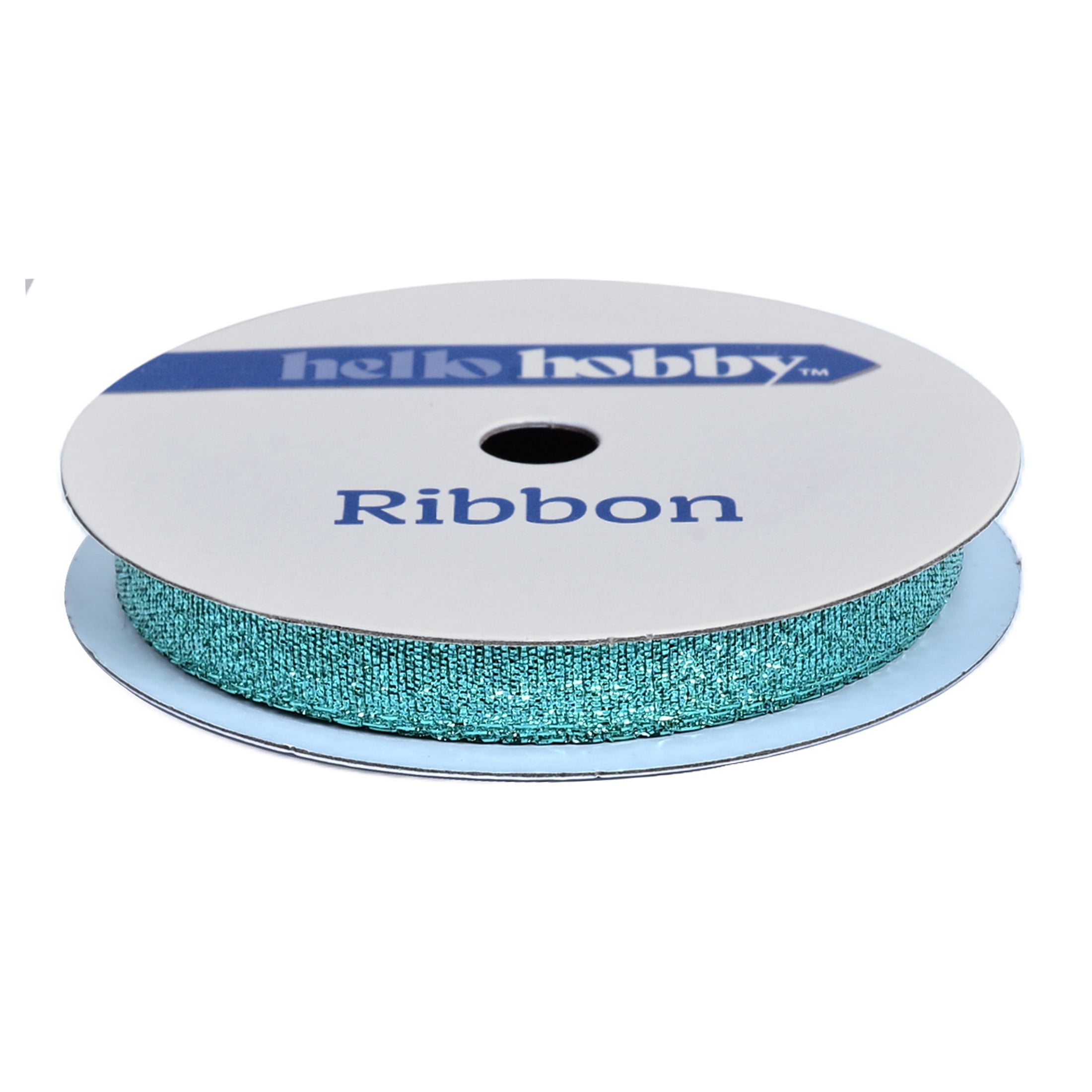 Hello Hobby 3/8" Galena Metallic Aqua Ribbon, 3 yards