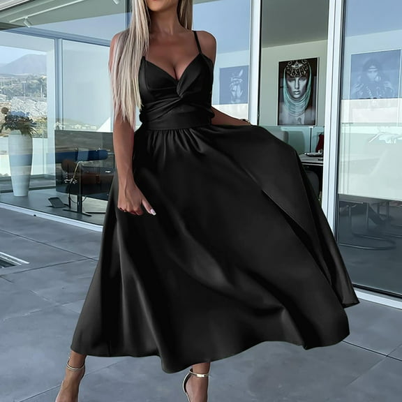 Ladies 2024 Sling Dress Women's Knit Summer Dress Semi Formal Dresses Hiking Dress for Women Floral Fall Dress for Women Download Dresses Teenager Casual Dresses Young Woman Dresses Women Long Dress