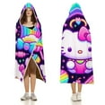 thumbnail image 3 of Hello Kitty Blanket Hoodie, Wearable Blanket, Cloak Hooded Throw Blanket, Soft Warm Fluffy Blankets for Bed Couch Sofa, 3 of 8