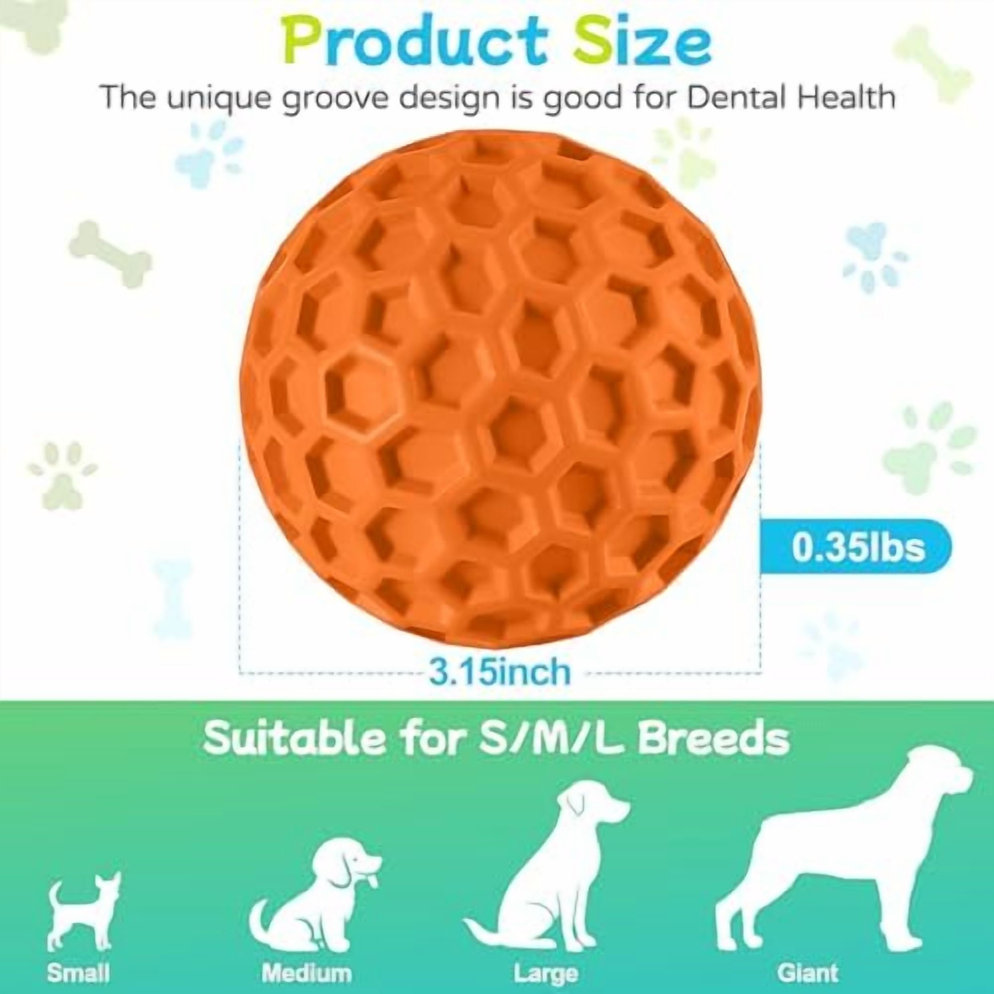 Indestructible Squeaky Dog Balls for Aggressive Chewers, Interactive Dog Toys to Keep Them Busy, Rubber Dog Chew Toy for Large Medium Breeds, Outdoor Waterproof (4 Colors)