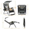 thumbnail image 2 of Topeakmart 29in Zero Gravity Chair with Sun Shade, Gray/Black, 2 of 11