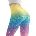 thumbnail image 5 of DISNIMO Fish Scale Printed Yoga Leggings for Women High Waist Workout Leggings, High Waisted Yoga Pants Tummy Control for Workout Sport, Multicolor, 3XL, 5 of 6