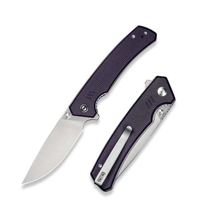 CIVIVI Merit Pocket Knife Folding Knife with 3.28 14C28N Blade Micarta Handle Lightweight Knife with Reversible Pocket Clip for Camping Hiking Indoor & Outdoor C24012-3 Purple