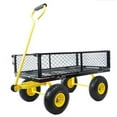 thumbnail image 3 of Mesh Steel Garden Cart 550 lbs, Folding Utility Wagon with 10 Inch Wheels, Yellow, 3 of 6