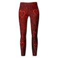 thumbnail image 3 of Conairie Womens Workout Leggings Valentine Heart Graphics Stretchy Velvet Yoga Pants Cozy Soft Casual Tights Tummy Control Running Pants Red L, 3 of 9