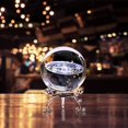 thumbnail image 3 of Galaxy Ornament 236 Inch Glass Sphere with Metal Holder Inner Carved Desktop for Home Bedroom Decorative, 3 of 3
