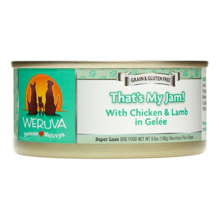 Weruva Human Style Grain-Free That's my Jam! with Chicken & Lamb in Gelee Wet Dog Food, 5.5 Oz, 24